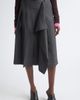 MONSE MONSE Pleated Asymmetrical Wool Blend Wrap Midi Skirt - 1