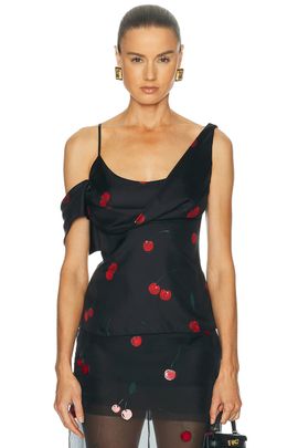 Monse Monse Printed Silk Scarf Top