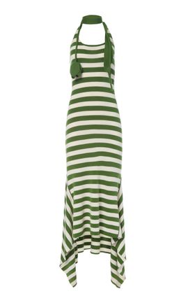 MONSE MONSE Scarf Collar Knit Midi Dress