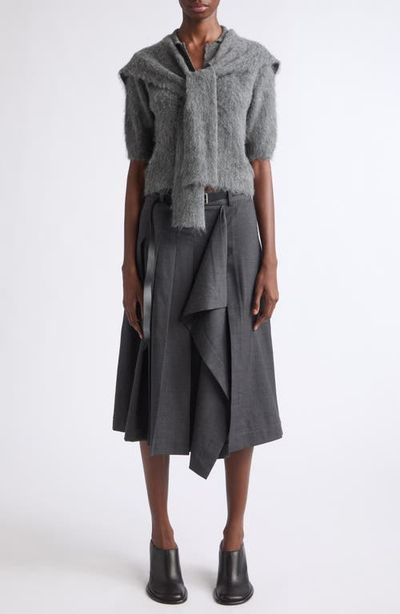 MONSE MONSE Scarf Detail Cropped Polo Sweater