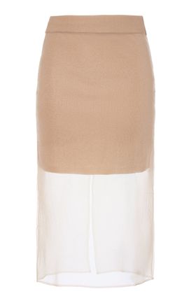 MONSE MONSE Sheer Chiffon Midi Skirt