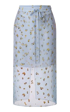 MONSE MONSE Sheer Layered Silk Midi Skirt
