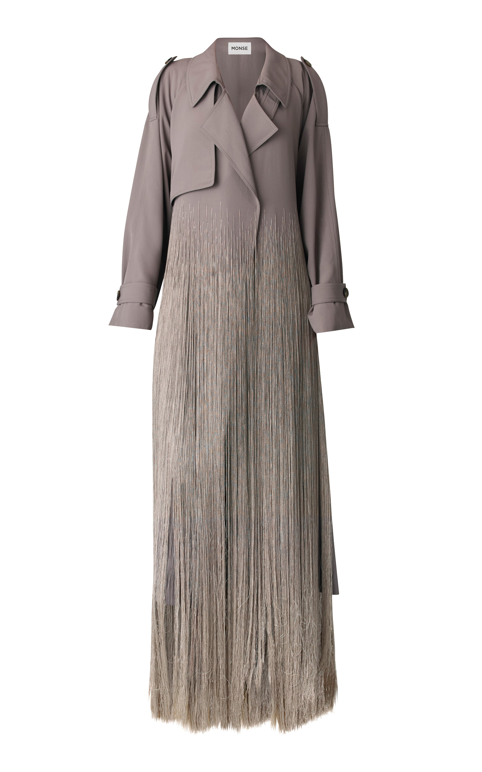 MONSE MONSE SilkFringe Trench Coat