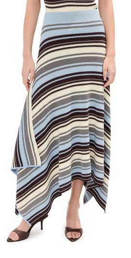 Monse Monse Striped Jacquard Skirt Blue Multi