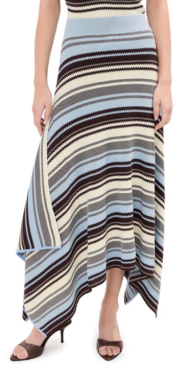 Monse Monse Striped Jacquard Skirt Blue Multi