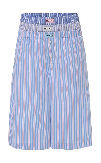 MONSE MONSE Triple Waistband StretchCotton Midi Shorts