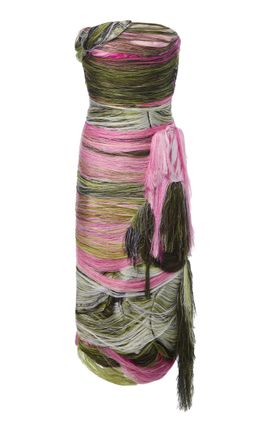 MONSE MONSE Tulip Fringed Midi Dress