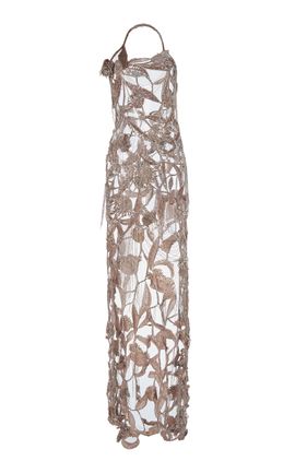 MONSE MONSE Tulip Metallic Lace Mini Dress