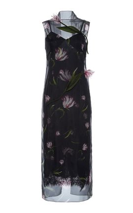 MONSE MONSE Tulip Sheer Silk Midi Dress