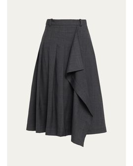 Monse Pleated Asymmetric Wrap Skirt