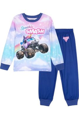Monster Jam Monster Jam Sparkle Smash 2-Piece Pajama Shirt and Pants Set