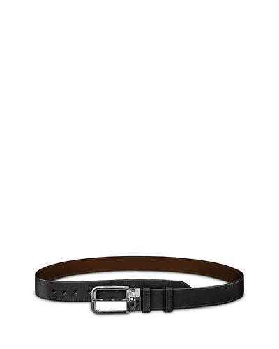 Montblanc Montblanc Men's Leather Two Tone Rectangle Buckle Belt