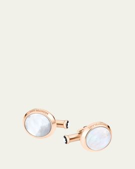 Montblanc Mother-of-Pearl Round Rose Golden Cuff Links