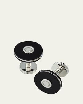 Montblanc Round Resin Stainless Steel Cuff Links