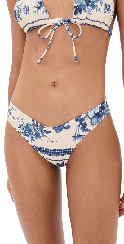 Montce Montce Blue Toile Stripe Lulu Bikini Bottoms Blue Toile Stripe
