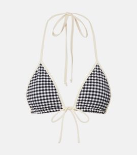 Montce Montce Emma gingham seersucker bikini top