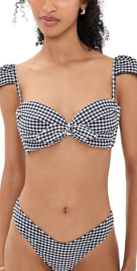 Montce Montce Gingham Cabana Bikini Top Black & White Gingham
