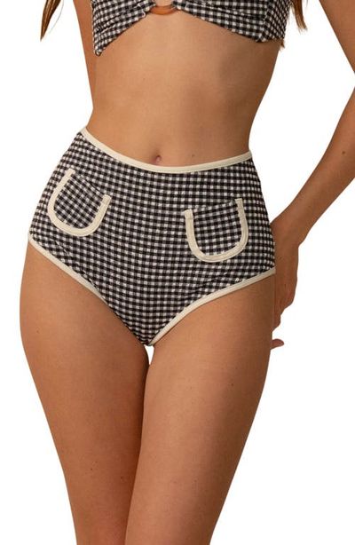 MONTCE MONTCE Gingham High Waist Bikini Bottoms
