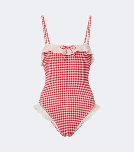 Montce Montce Jacelyn gingham ruffled swimsuit