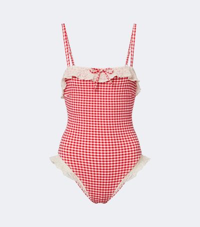 Montce Montce Jacelyn gingham ruffled swimsuit
