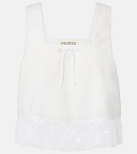 Montce Montce Lace-trimmed cotton crop top