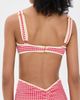 Montce Montce Micro Gingham Romy Binded Bikini Top Red Micro Gingham - 3