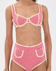 Montce Montce Micro Gingham Romy Binded Bikini Top Red Micro Gingham - 5