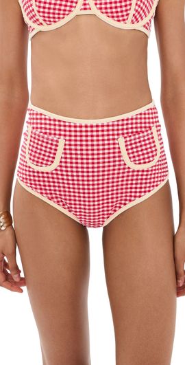 Montce Montce Micro Polly Bikini Bottoms Red Micro Gingham