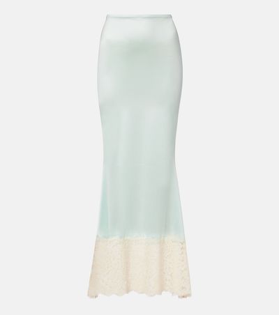 Montce Montce Natalia lace-trimmed satin slip skirt
