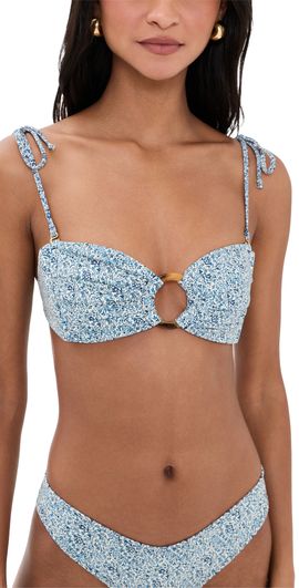 Montce Montce Tori Ties Bandeau Bikini Top Blue Petite Fleur