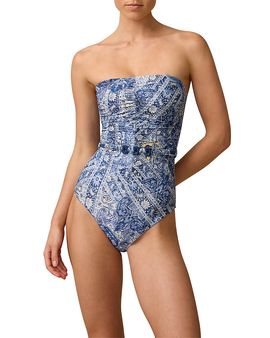 Monte & Lou Monte & Lou Lauren Ripple Bandeau One Piece Swimsuit
