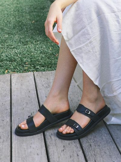 MOODNIGHT ARON 2 Belted Platform Slide Slipper Sandal