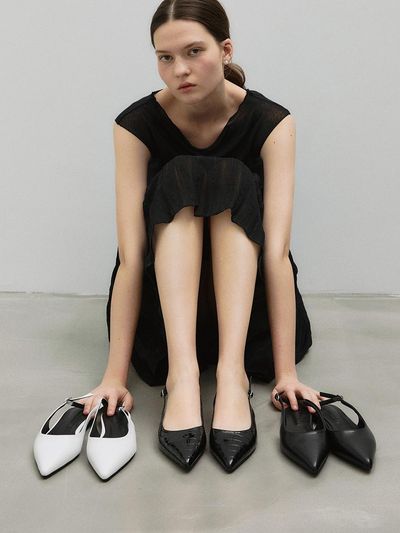 MOODNIGHT Bess Clean Silhouette Slingback Stiletto Flats