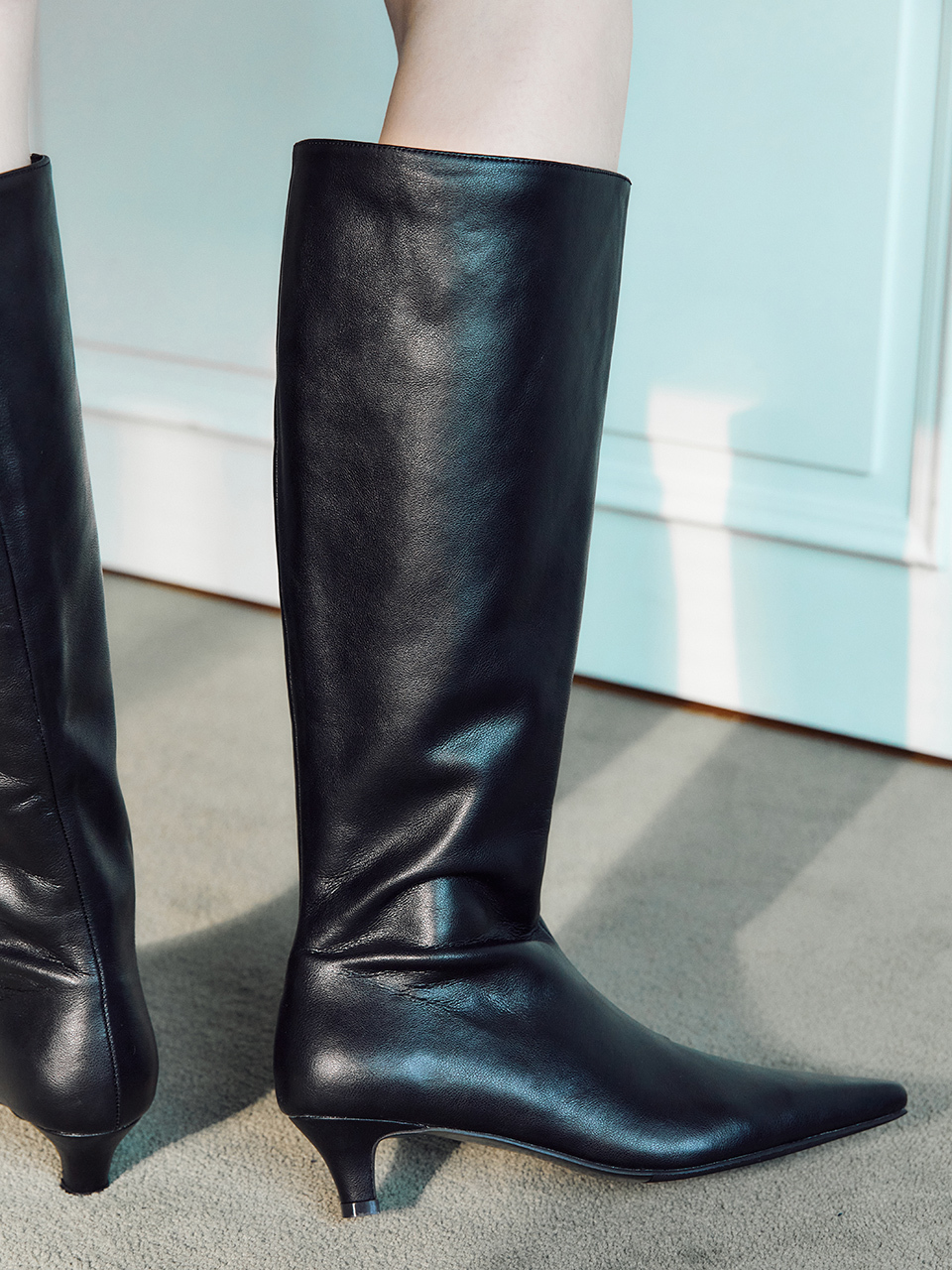 MOODNIGHT Olga Silhouette Kitten Heel Long Boots