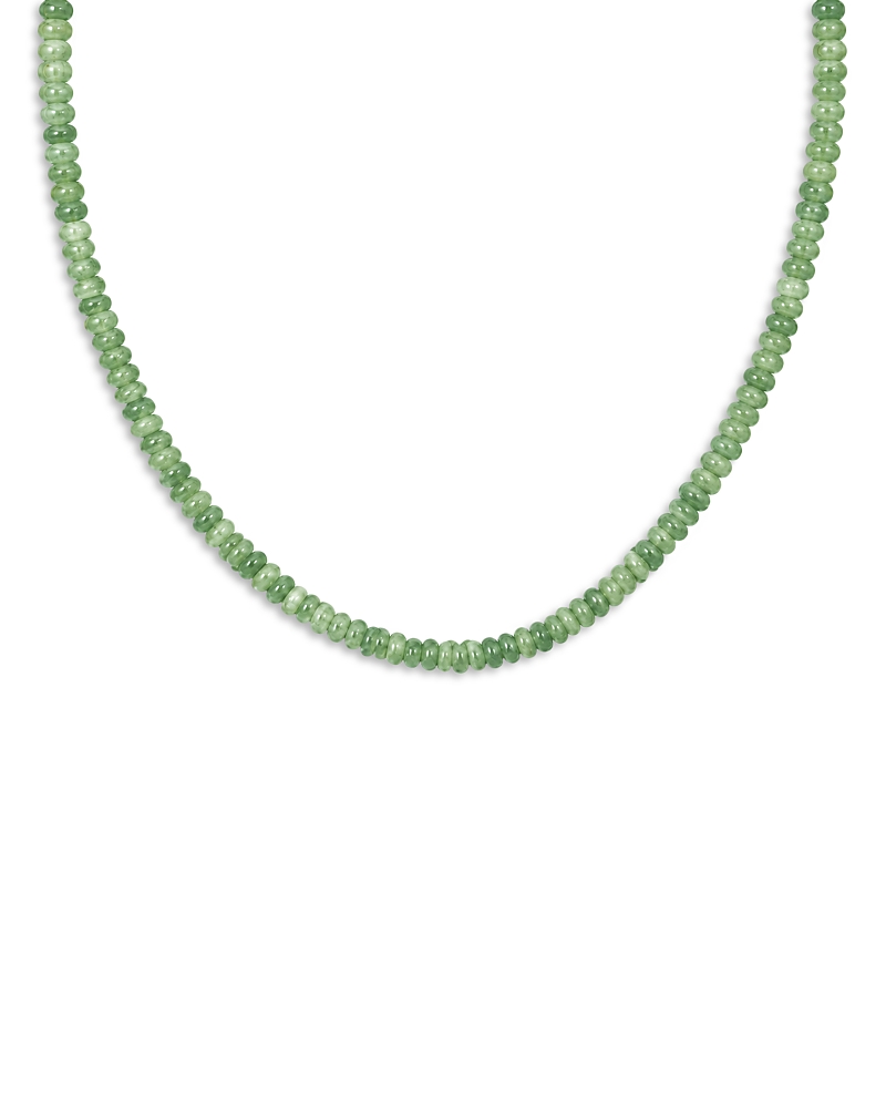 Moon & Meadow Moon & Meadow 10K Yellow Gold Dark Quartzite Rondelle Beaded Collar Necklace, 17.75