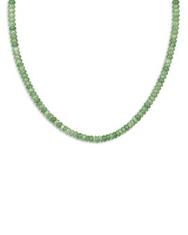 Moon & Meadow Moon & Meadow 10K Yellow Gold Dark Quartzite Rondelle Beaded Collar Necklace, 17.75