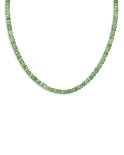 Moon & Meadow Moon & Meadow 10K Yellow Gold Dark Quartzite Rondelle Beaded Collar Necklace, 17.75