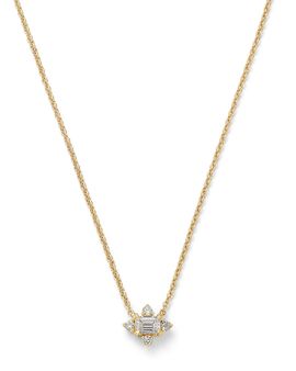 Moon & Meadow Moon & Meadow 10K Yellow Gold Lab Grown Diamond Cluster Pendant Necklace, 0.25 tcw