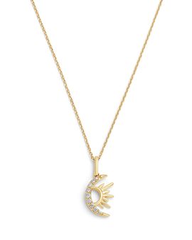 Moon & Meadow Moon & Meadow 10K Yellow Gold Lab Grown Diamond Sun & Moon Pendant Necklace, 0.07 tcw