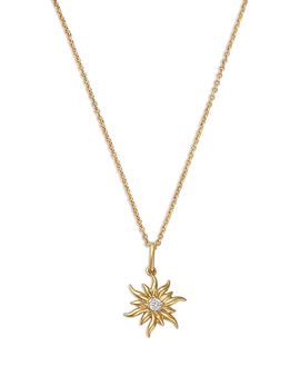 Moon & Meadow Moon & Meadow 10K Yellow Gold Lab Grown Diamond Sun Pendant Necklace, 0.05 tcw