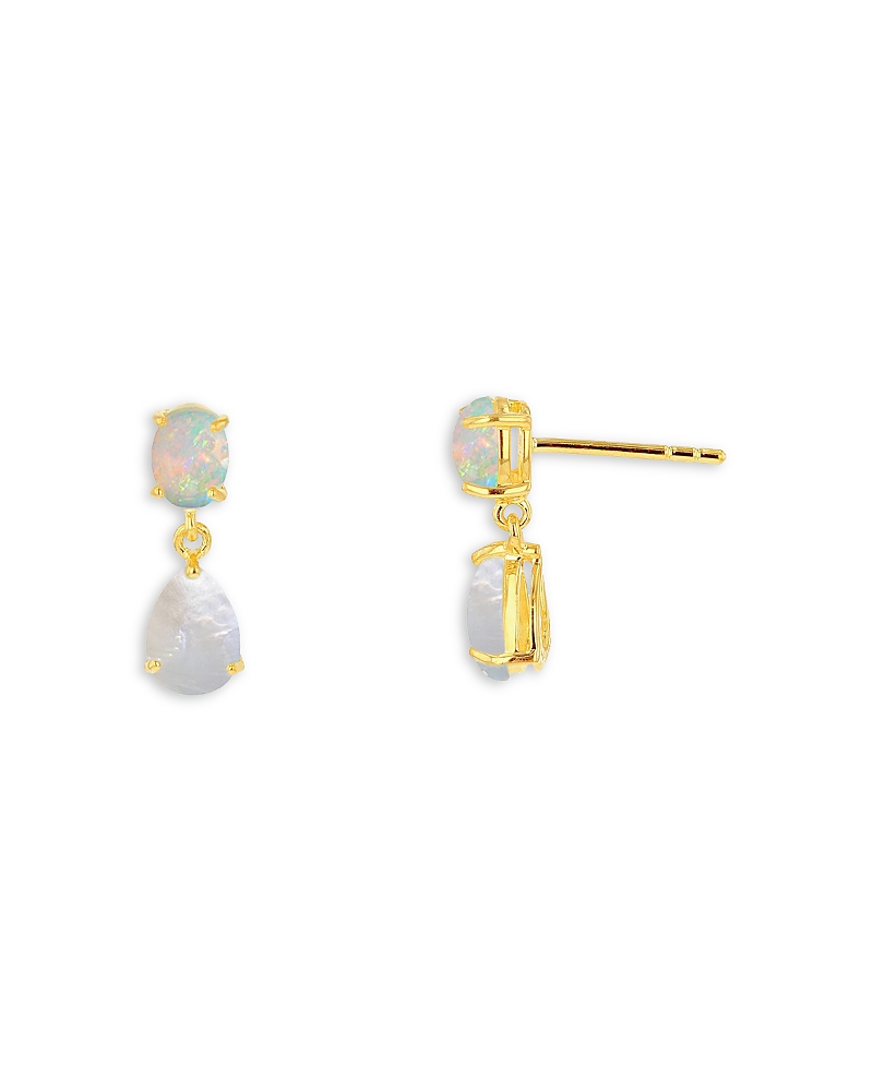 Moon & Meadow Moon & Meadow 10K Yellow Gold Opal & Mother of Pearl Drop Earrings