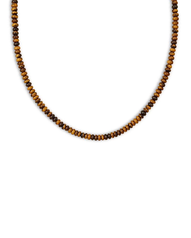 Moon & Meadow Moon & Meadow 10K Yellow Gold Tiger Eye Rondelle Beaded Collar Necklace, 17.75