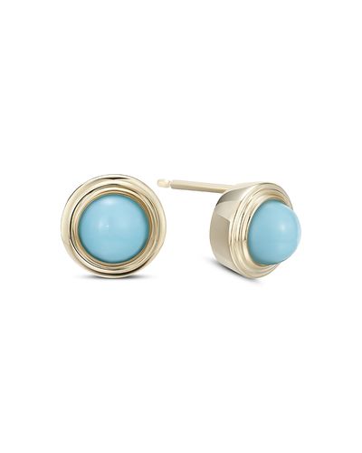 Moon & Meadow Moon & Meadow 10K Yellow Gold Turquoise December Birthstone Bezel Stud Earrings