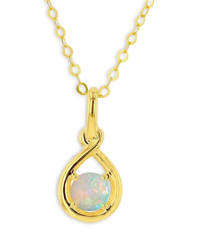 Moon & Meadow Moon & Meadow 10K Yellow Opal Oval Pendant Necklace, 16-18
