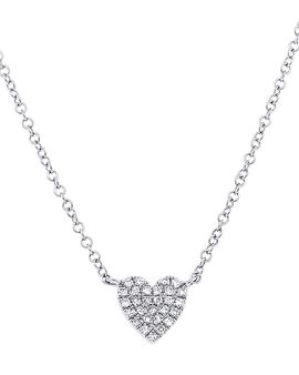 Moon & Meadow Moon & Meadow 14K Gold Diamond Pave Small Heart Pendant Necklace, 0.09 tcw