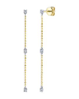 Moon & Meadow Moon & Meadow 14K White & Yellow Gold Diamond Linear Drop Earrings, 0.16 tcw