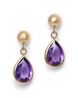 Moon & Meadow Moon & Meadow 14K Yellow Gold Amethyst Drop Earrings