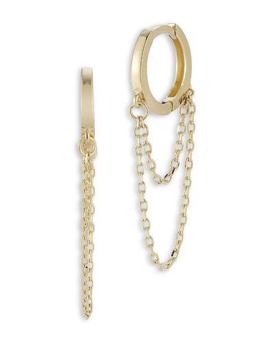 Moon & Meadow Moon & Meadow 14K Yellow Gold Chain Drop Huggie Hoop Earrings