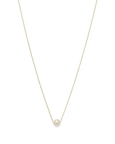 Moon & Meadow Moon & Meadow 14K Yellow Gold Cultured Freshwater Pearl Solitaire Necklace, 18
