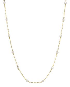 Moon & Meadow Moon & Meadow 14K Yellow Gold Cultured Pearl Sparkle Chain Necklace, 18